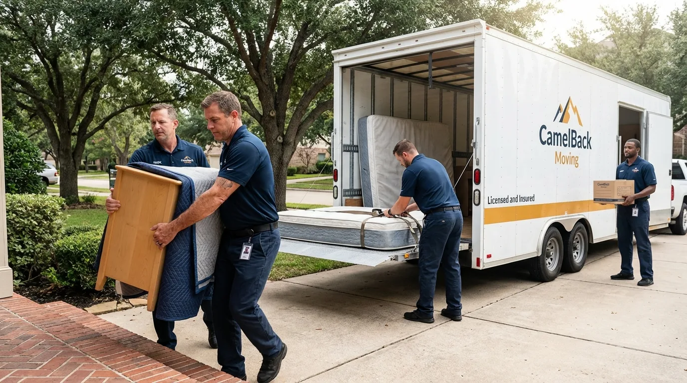 Crew loading residential truck for cross-state move from Montgomery, NY