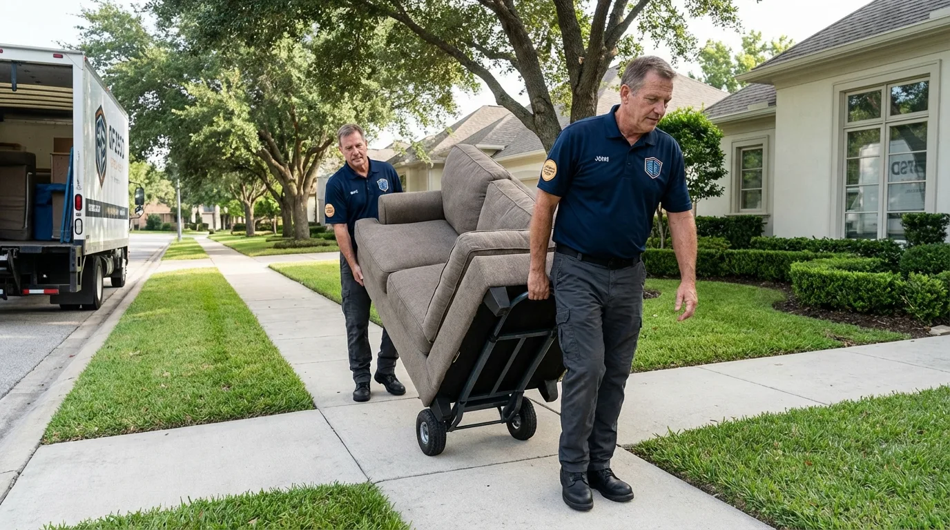 Local residential moving crew loading furniture in Montgomery, NY